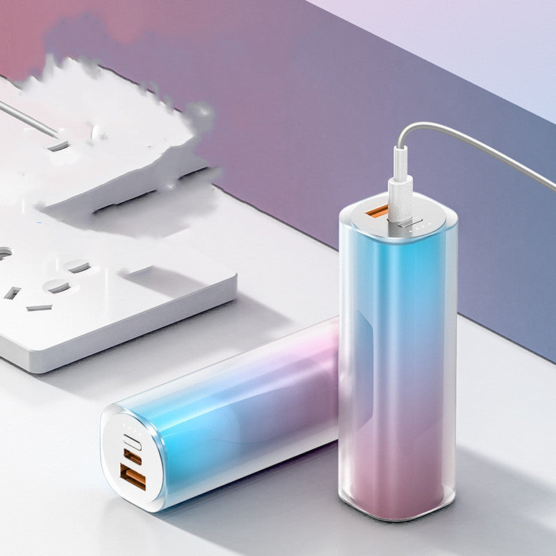 Elevate Your Charging Game with the Mini Lipstick Portable Gradient Color Power Bank
